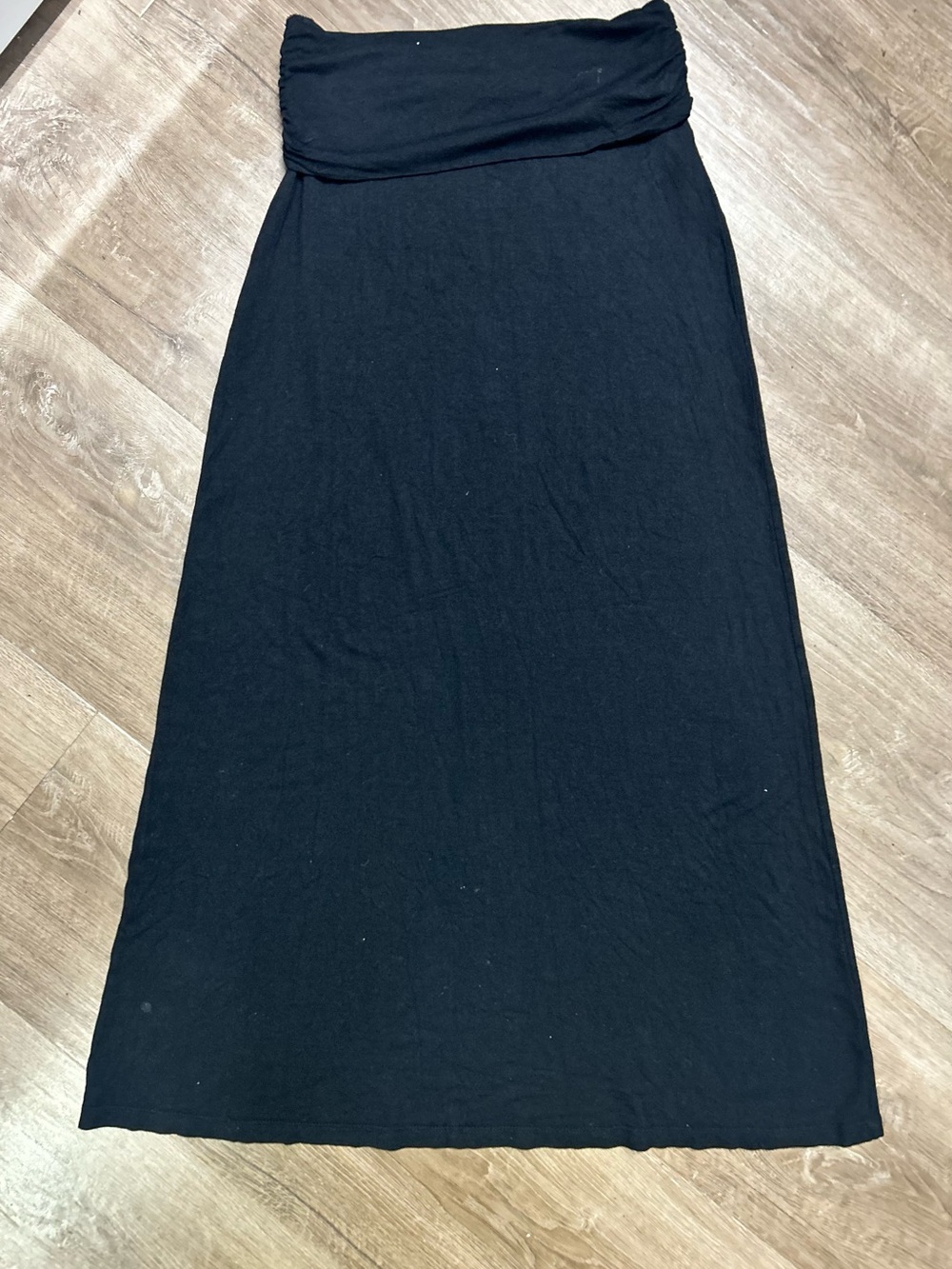 Forever 21 Black Fold-Over Waist Maxi Skirt